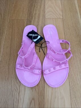 Pink Studded Jelly Sandals for Women